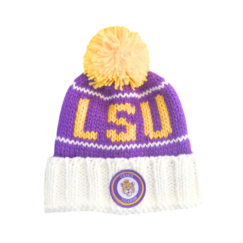 Bits & Bows Lsu Bobble Hat In Multi