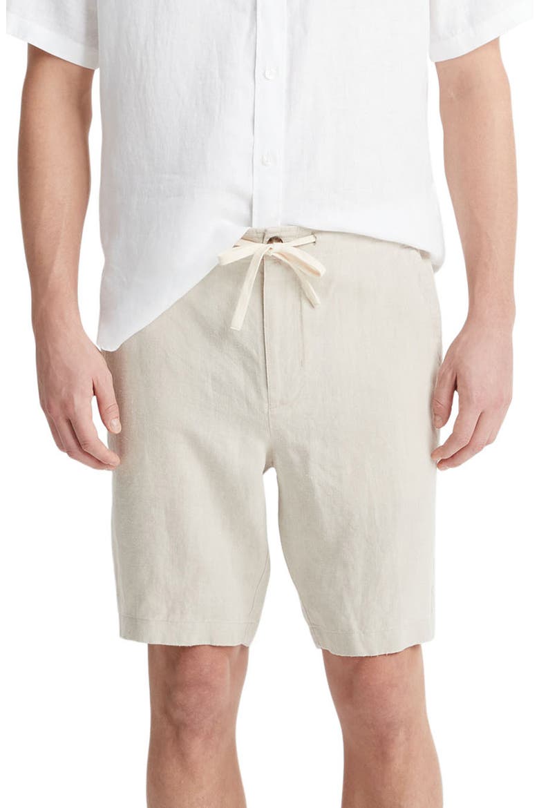 Lightweight Hemp Linen Shorts, Main, color, PUMICE ROCK