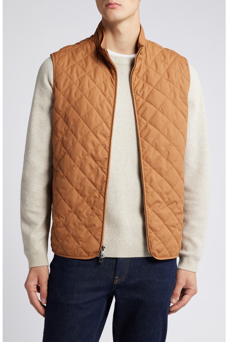 Essex Water Resistant Quilted Vest, Main, color, BRITISH TAN