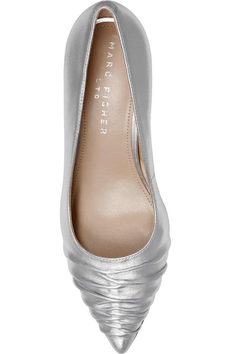 Marc Fisher LTD Paria Pointed Toe Kitten Heel Pump, Alternate, color, Silver 040