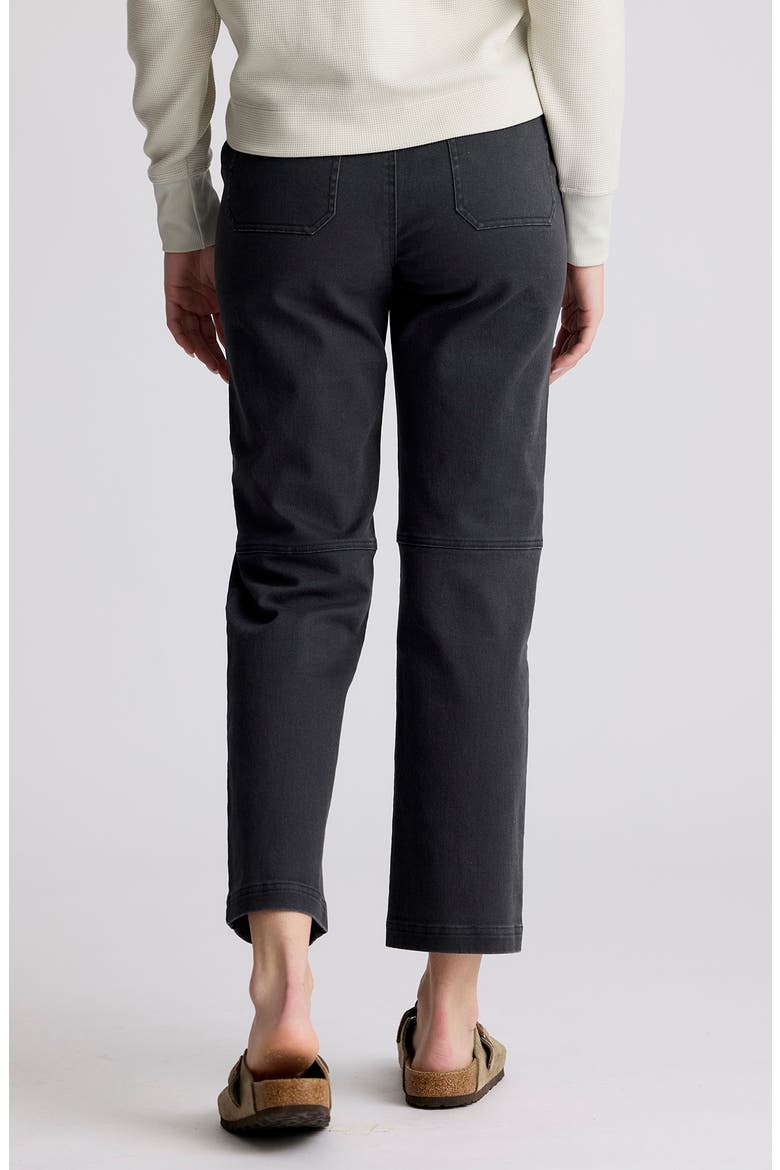 Folly Straight Leg Ankle Stretch Cotton Twill Pants, Alternate, color, BLACK SAND