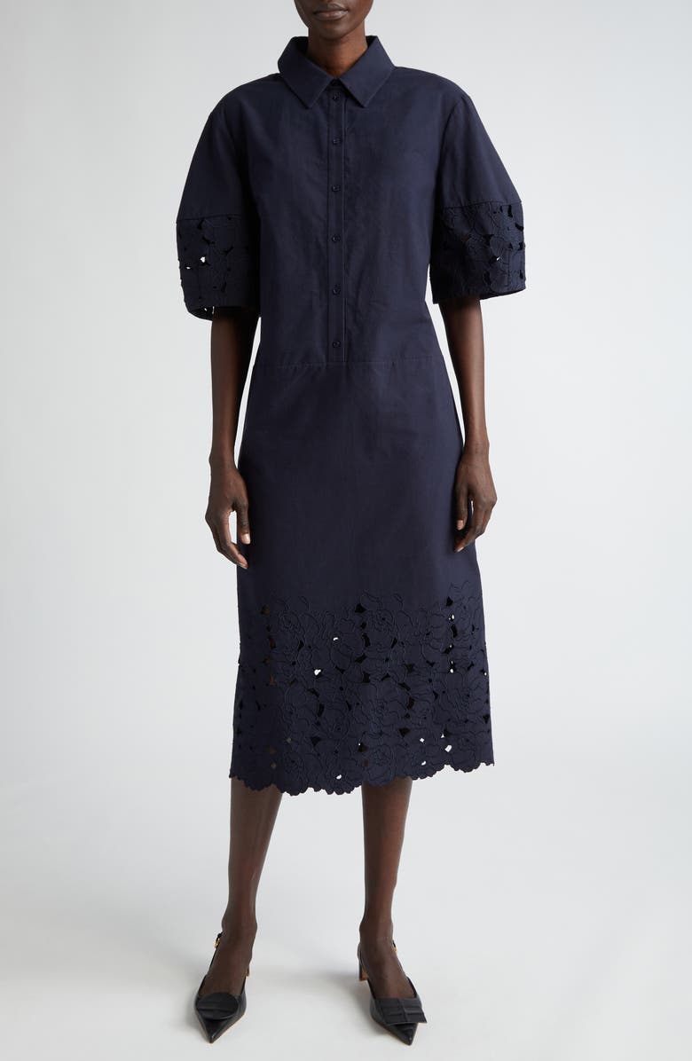 Erdem Floral Embroidered Shirtdress, Main, color, 