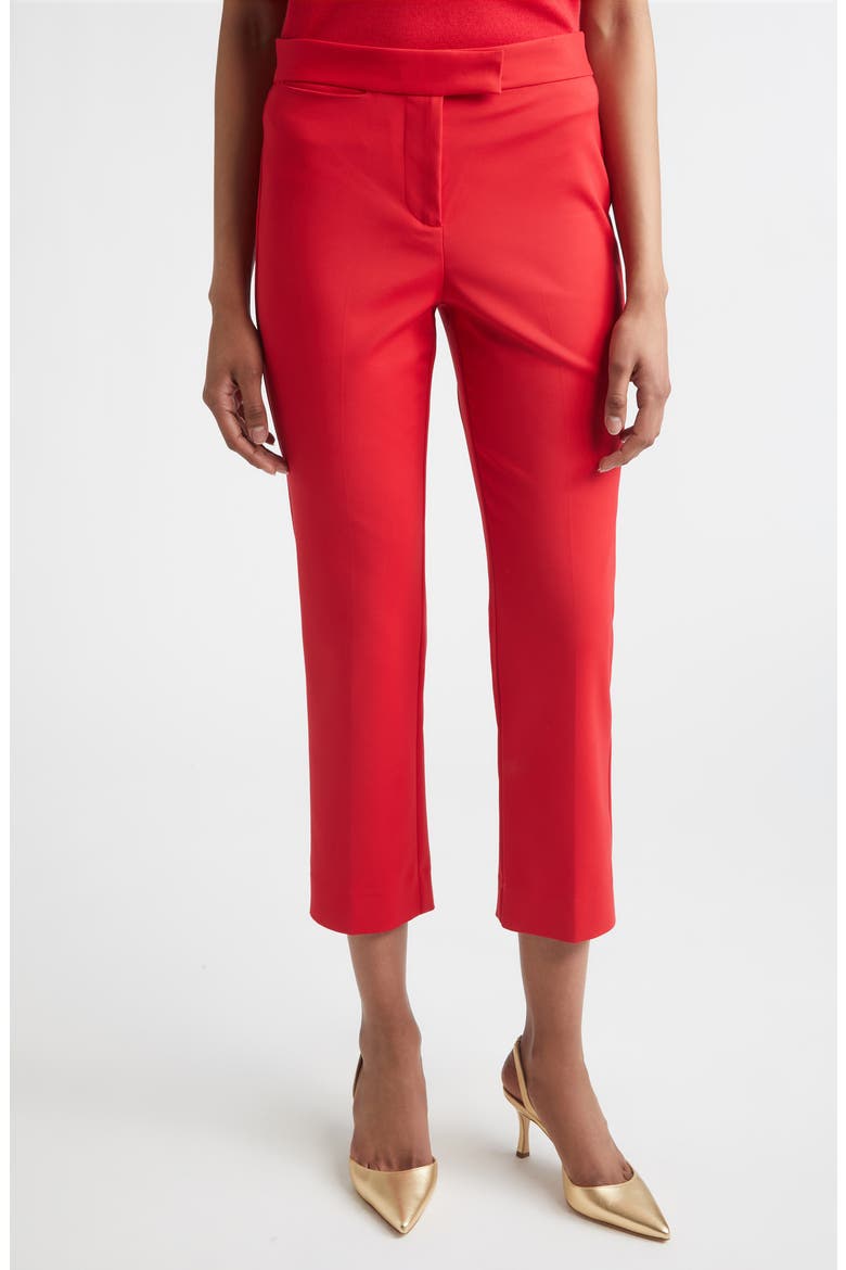 Luxe Twill Crop Pants, Main, color, SCARLET
