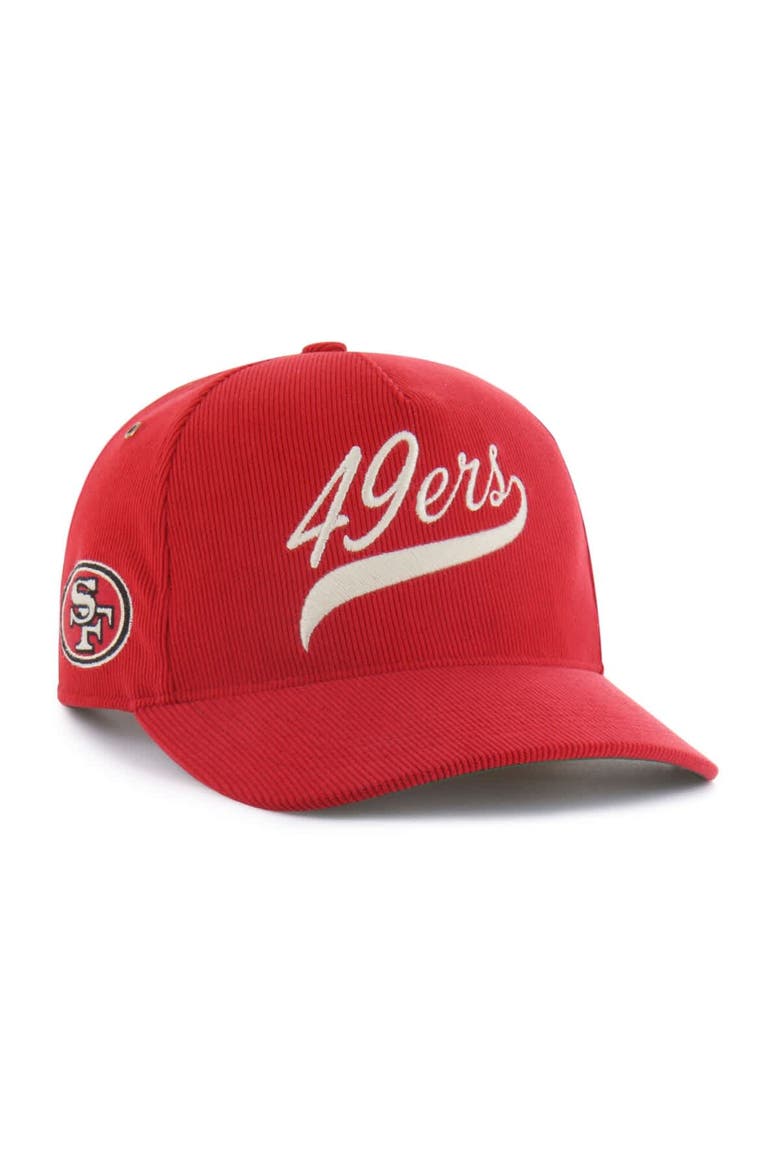 Men's '47  Scarlet San Francisco 49ers Golden Age Corduroy Hitch Adjustable Hat, Main, color, Scarlet