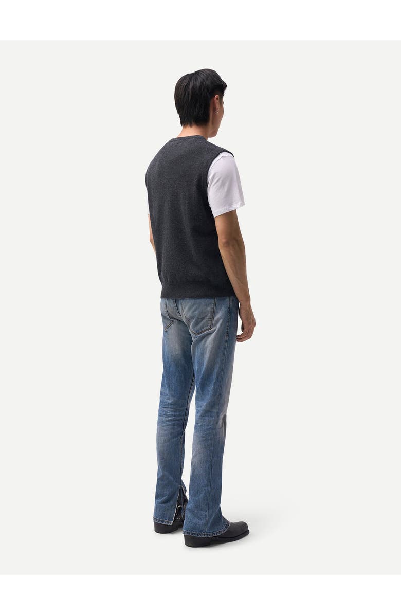 Gobi Cashmere Timeless V-Neck Cashmere Vest, Alternate, color, Charcoal
