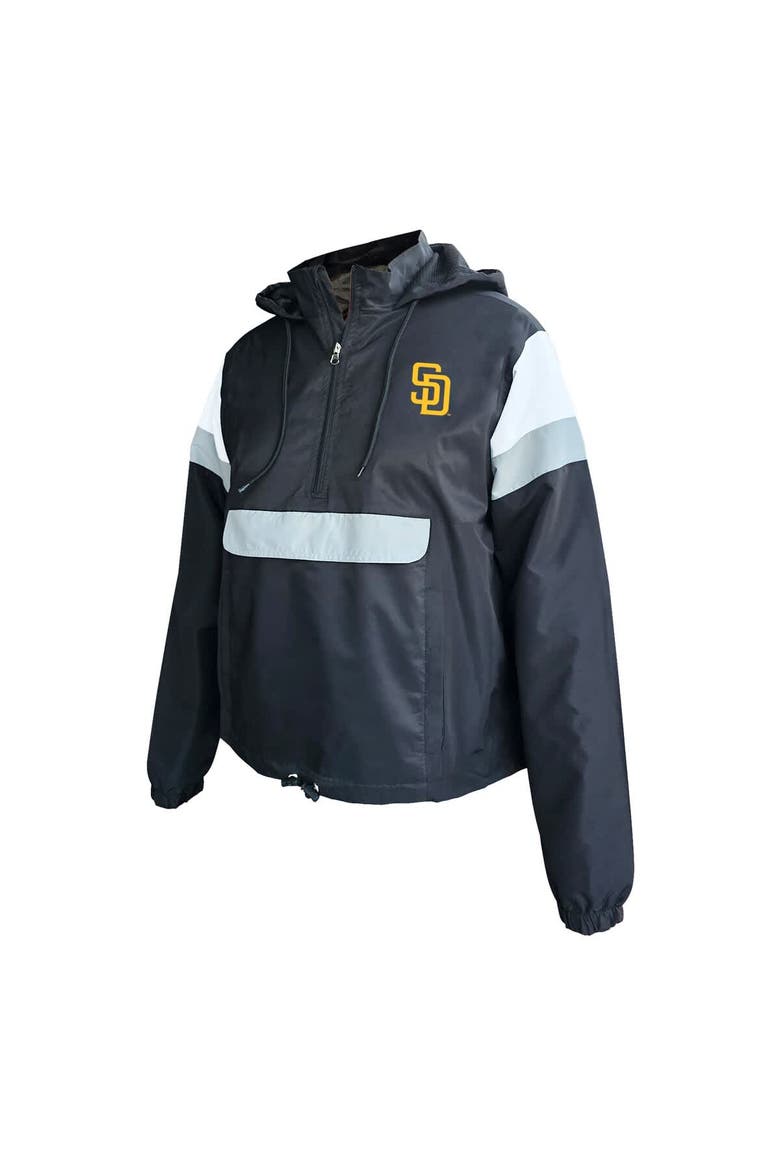 Women's Profile Black San Diego Padres Plus Size Anorak Hoodie Quarter-Zip Pullover, Alternate, color, Black