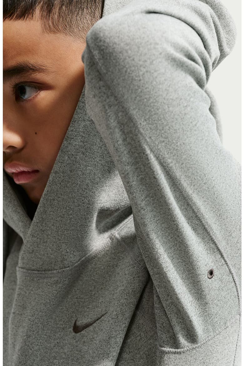 Kids' Nanoknit Dri-FIT® Performance Hoodie, Alternate, color, SMOKE GREY/ LIGHT SMOKE GREY