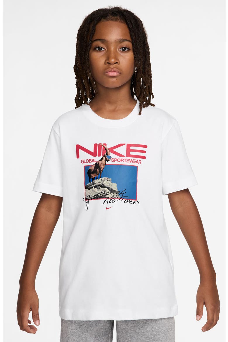 Kids' Sportswear Global Sportswear Cotton Graphic T-Shirt, Main, color, WHITE