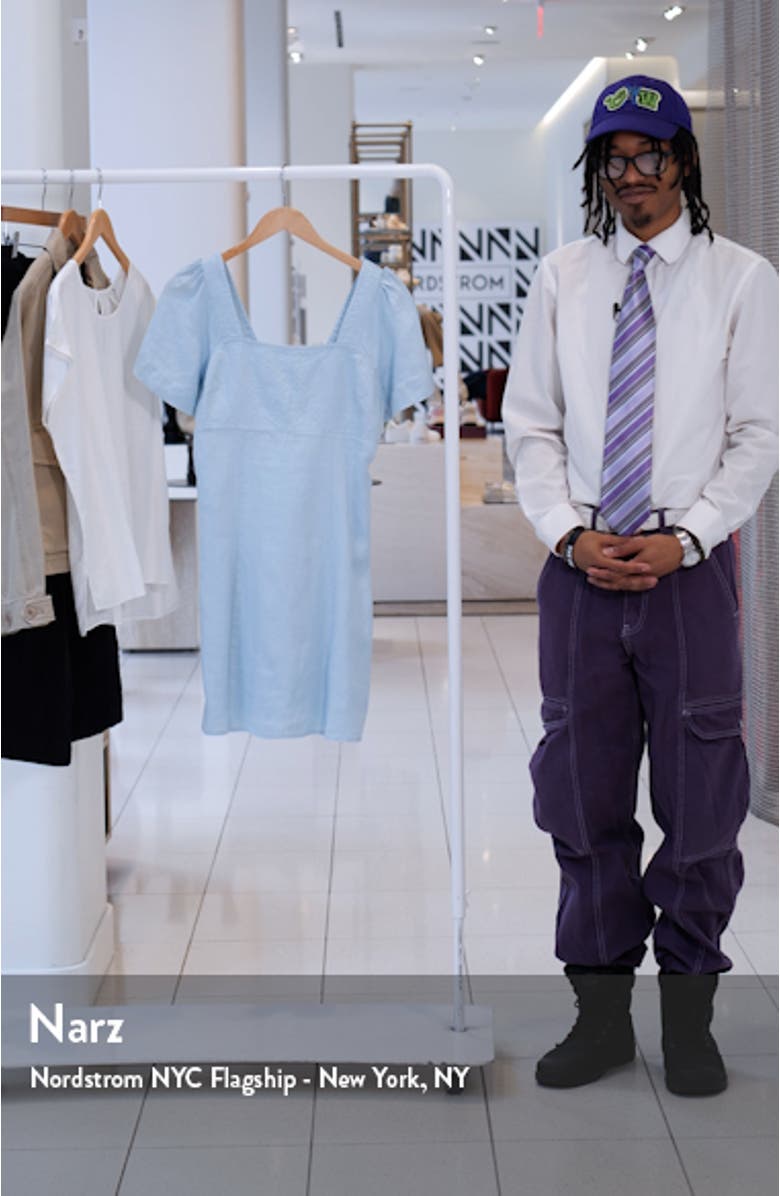 Flutter Sleeve Linen Blend Minidress, sales video thumbnail