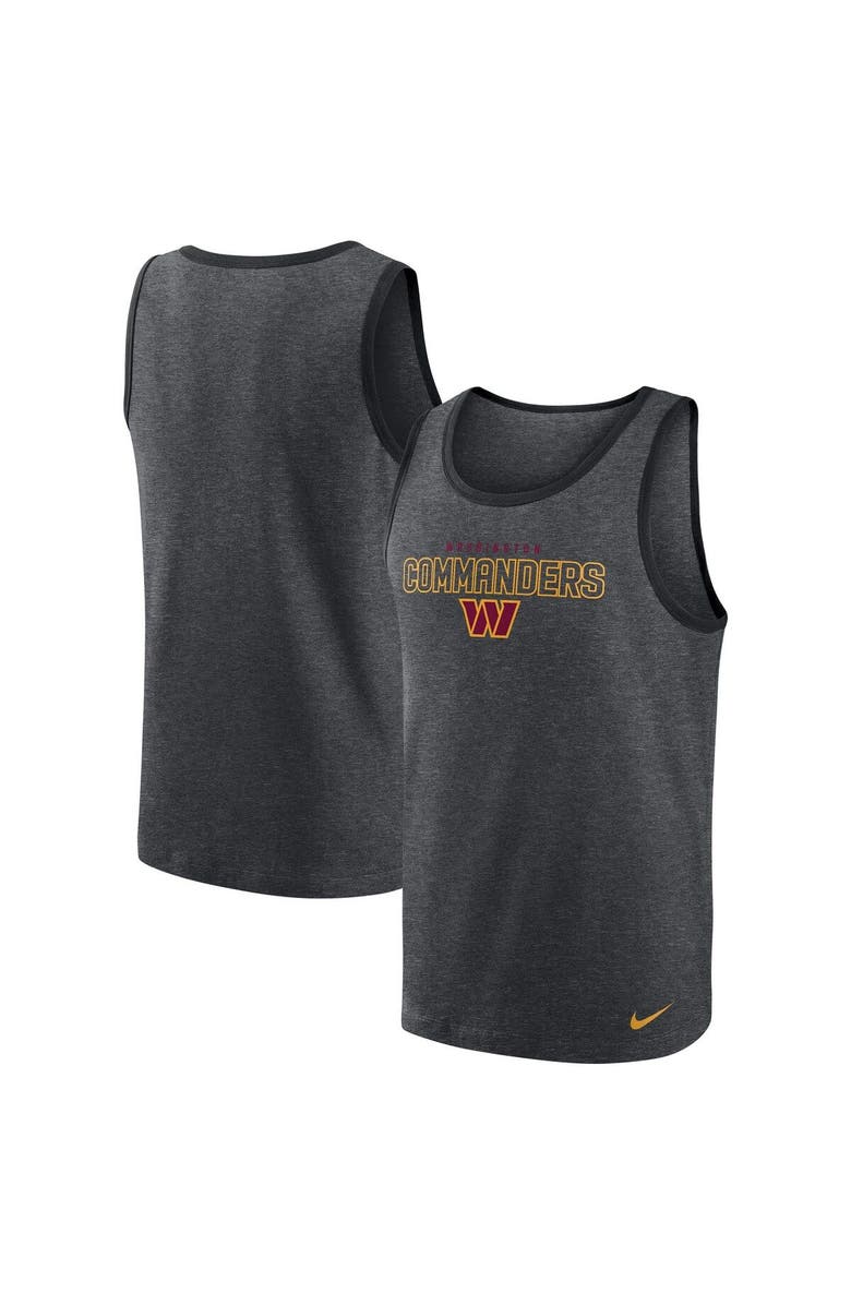 Nike Men's Nike Heathered Charcoal Washington Commanders Tri-Blend Tank Top, Main, color,