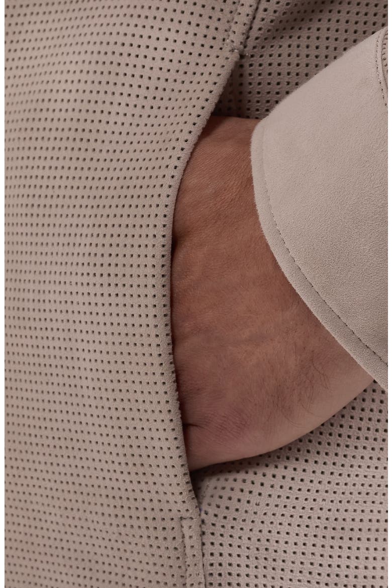 Perforated Suede Jacket, Alternate, color, OATMEAL