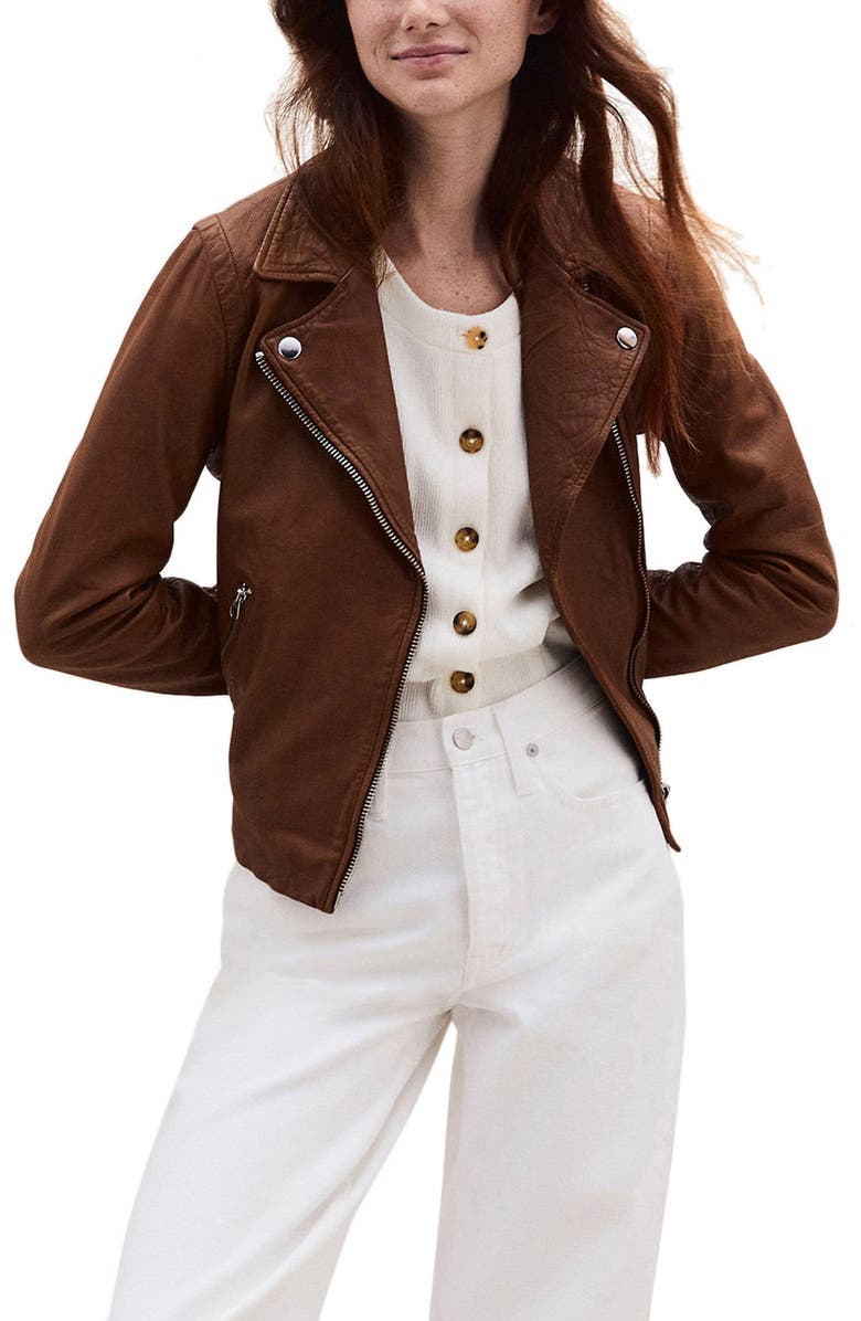 Madewell Washed Leather Moto Jacket, Main, color,