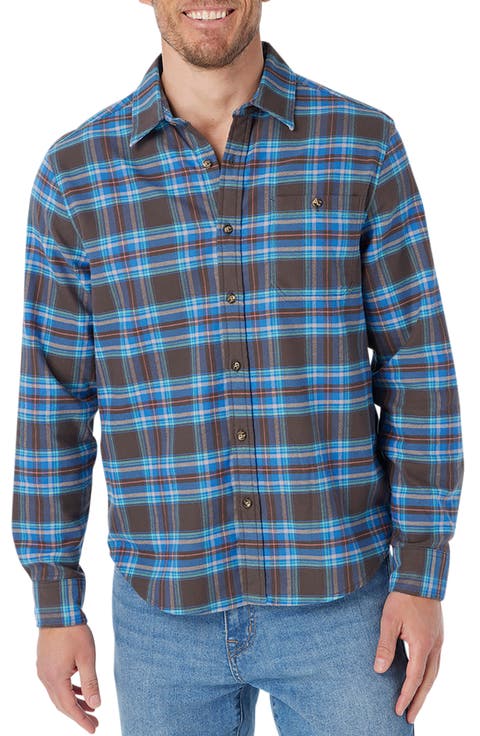Plaid Lightweight Flannel Button-Up Shirt