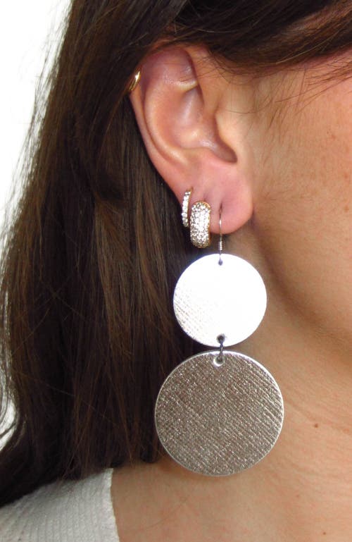 Nickel & Suede Devon Earrings In Silver Leaf