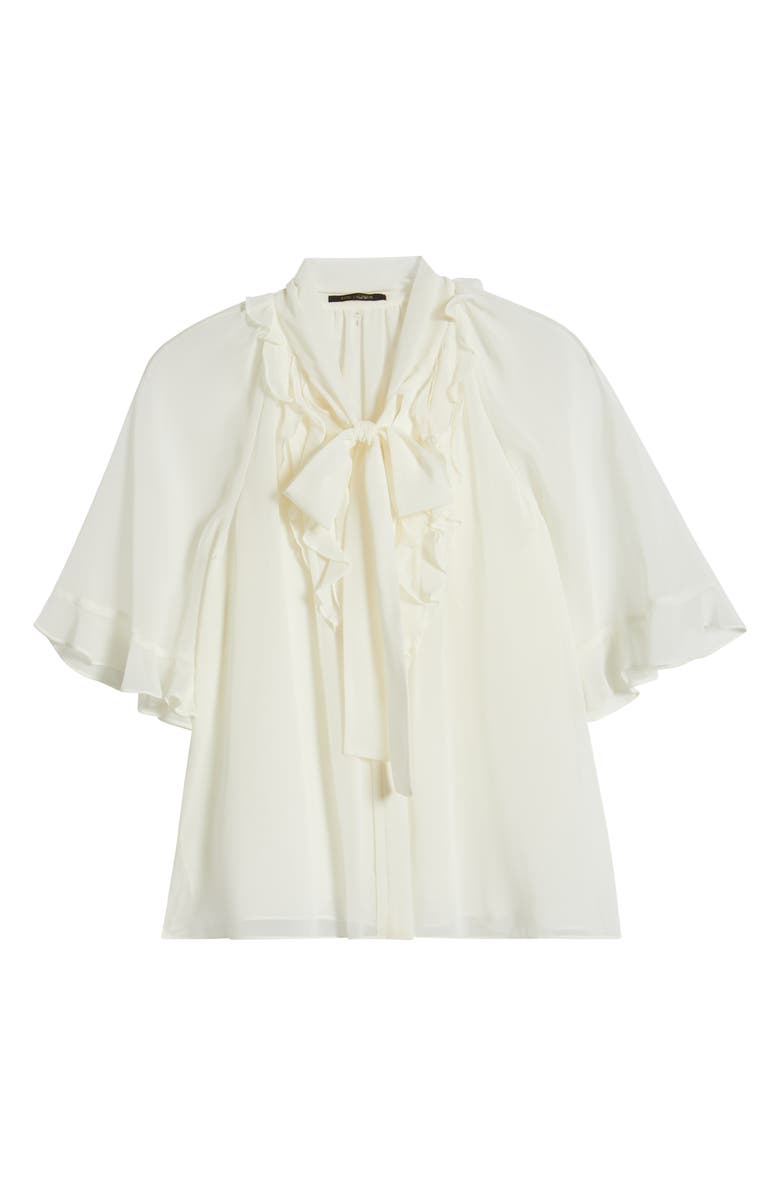 KOBI HALPERIN Monaco Ruffle Tie Neck Top, Alternate, color, Ivory