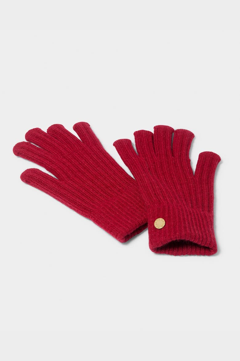 Knitted Gloves, Alternate, color, RED