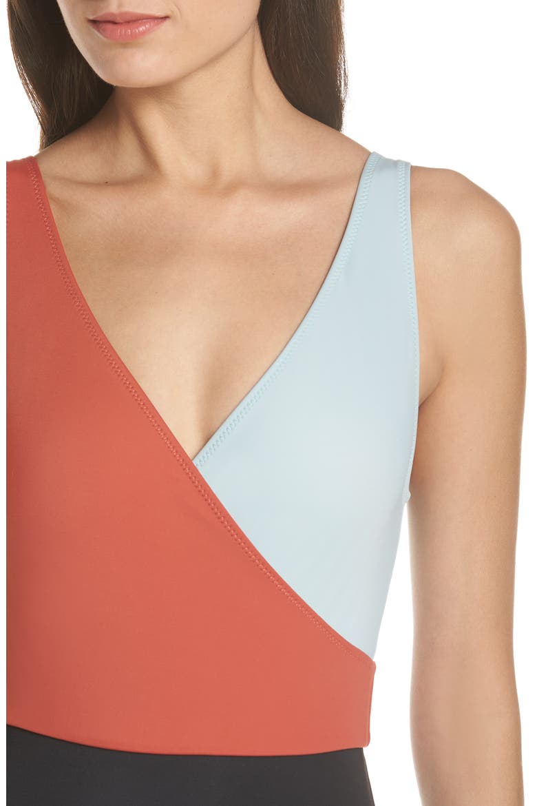 Ballerina One-Piece Swimsuit, Alternate, color, SKY CLAY BLACK