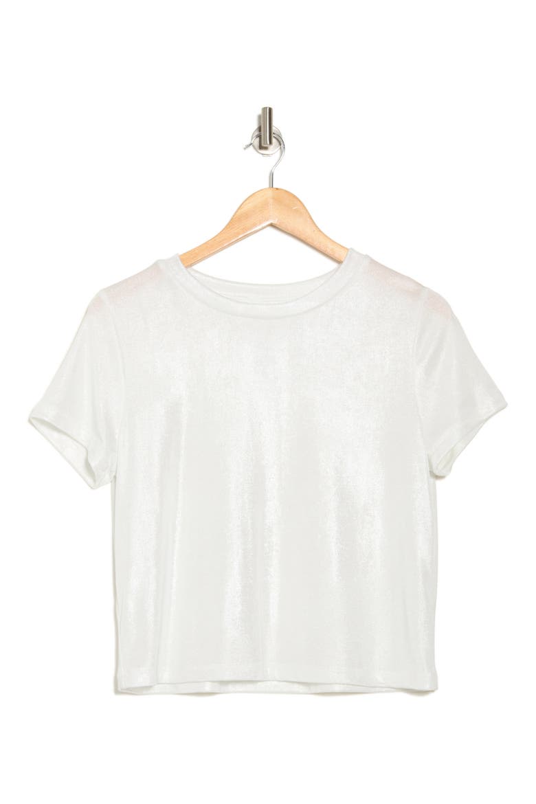 Metallic Crewneck T-Shirt, Alternate, color, IVORY