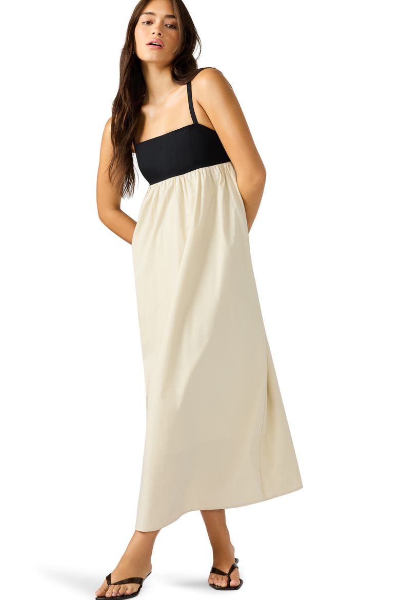 Emmaline Empire Waist Cotton Poplin Maxi Dress, Alternate, color, OATMEAL