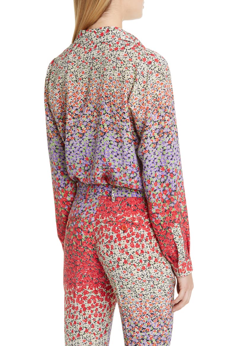 Floral Silk Blouse, Alternate, color, RED