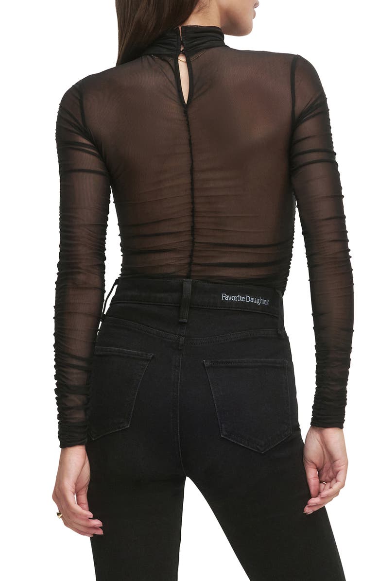 Favorite Daughter The Love Language Mesh Top, Alternate, color, Black