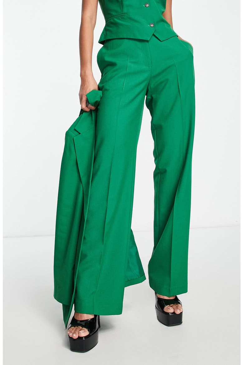 Slim Straight Leg Suit Trousers, Main, color, MEDIUM GREEN