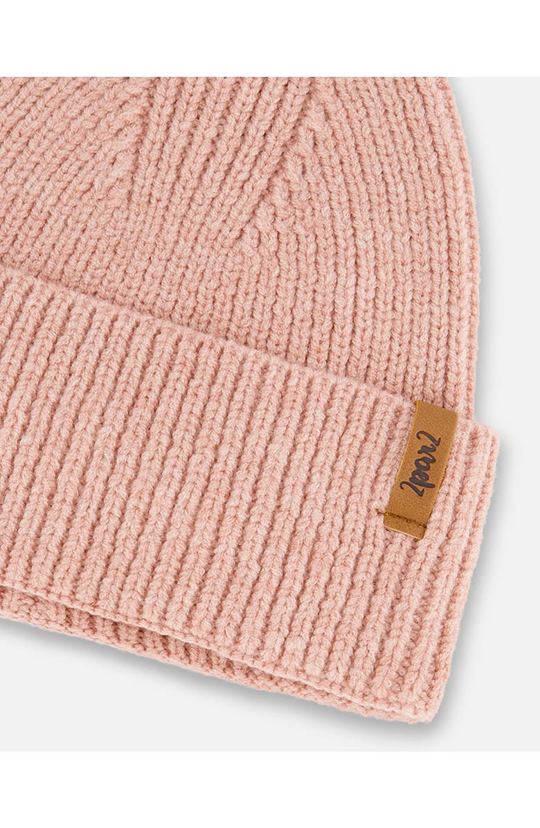Deux par Deux Girl's Mid-Season Knit Hat Dusty Pink, Alternate, color,