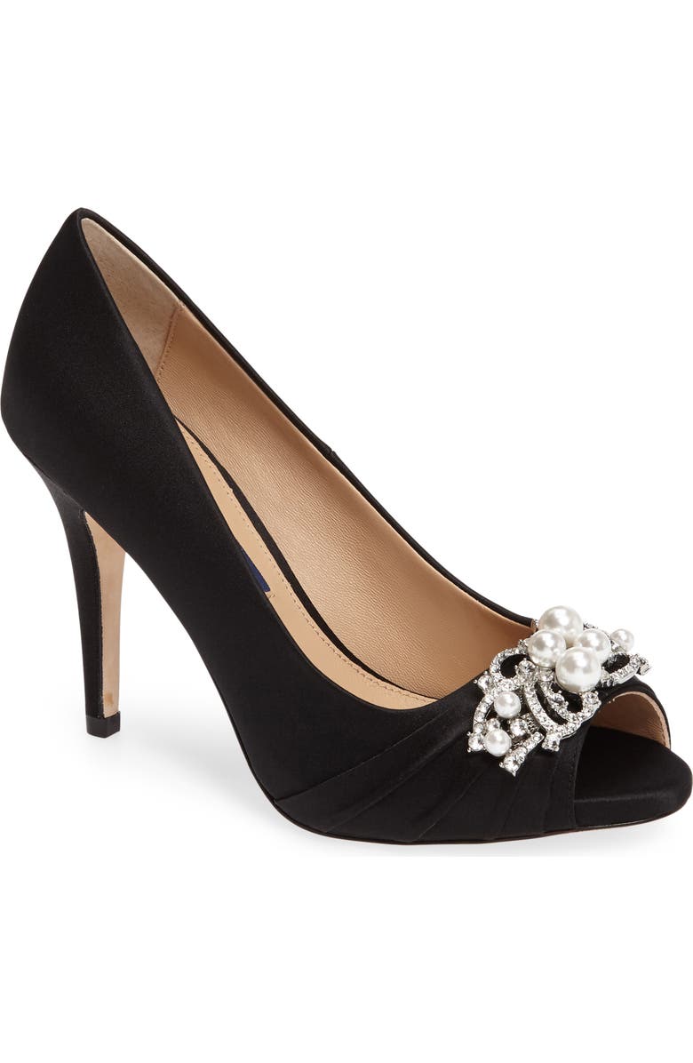 Nina Ruana Swarovski Peep Toe Pump, Main, color,