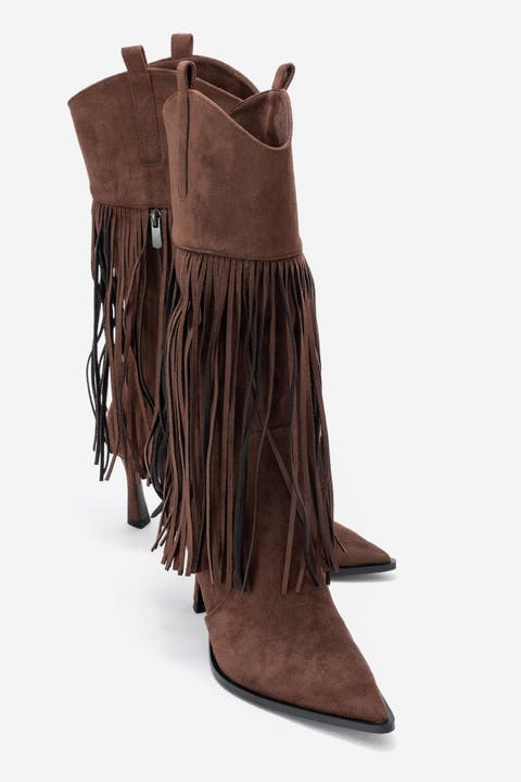 Gueras Fringe Pointed Toe Boot (Women)