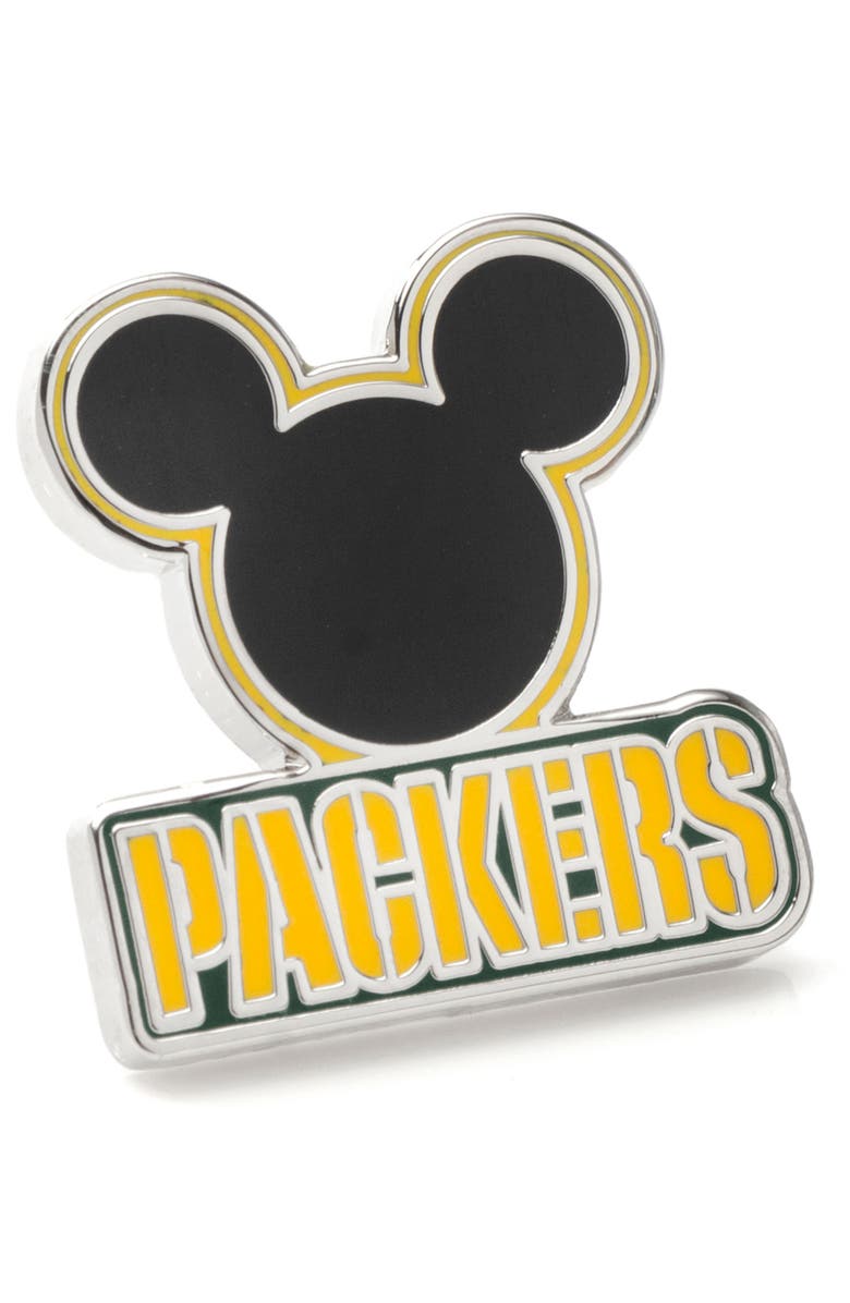 Cufflinks, Inc. Mickey Mouse Green Bay Packers Lapel Pin, Main, color,