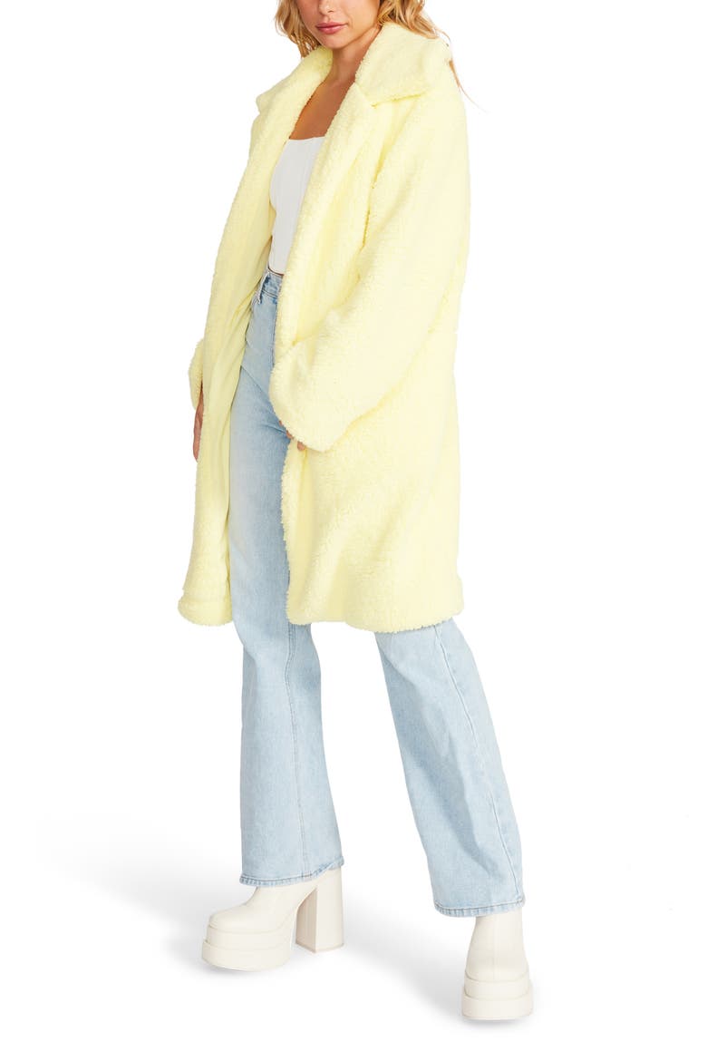 Faux Fur Long Coat, Alternate, color, ELFIN YELLOW