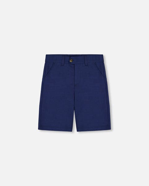 Little Boy's Slant Pocket Bermuda Shorts Navy Blue