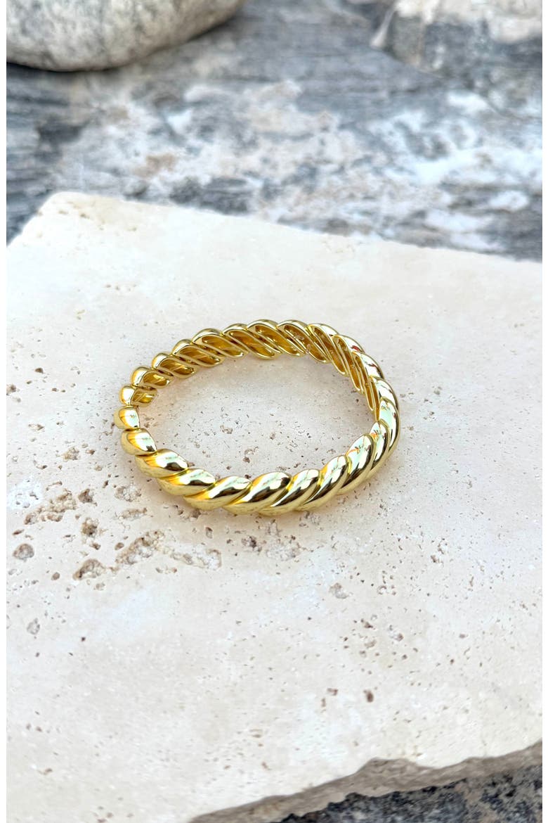 Macaroni Stretch Chain Bracelet, Alternate, color, GOLD