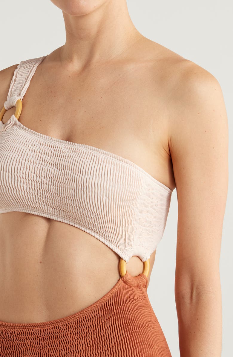 CLEONIE Shell Colorblock One-Piece Swimsuit, Alternate, color, 