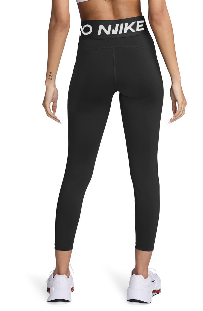 Nike Pro Sculpt High-Waisted Pocket 7/8 Leggings, Alternate, color, 010 Black/ White