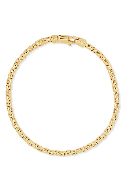 14K Gold Disc Link Chain Bracelet