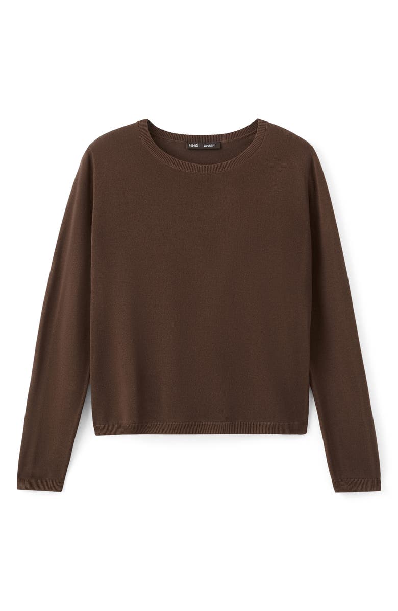 MANGO Crewneck Sweater, Alternate, color, Chocolate