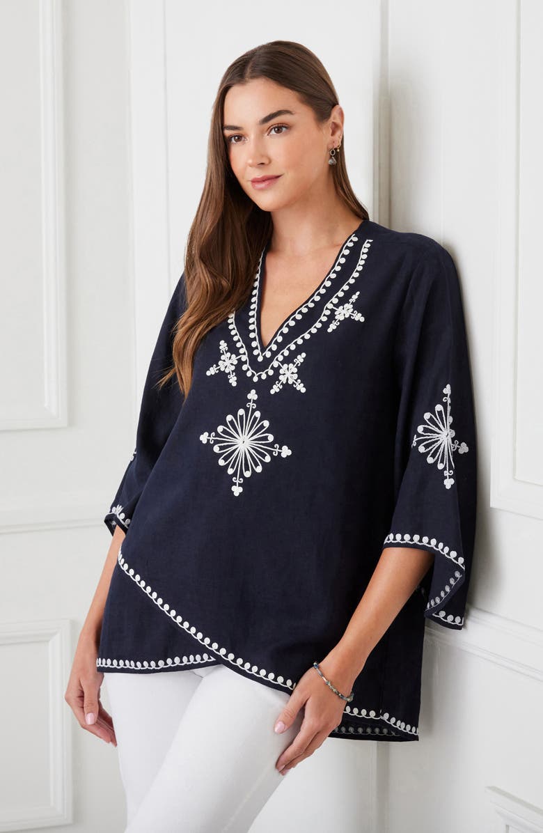 Karen Kane Embroidered Crossover Top, Alternate, color, 