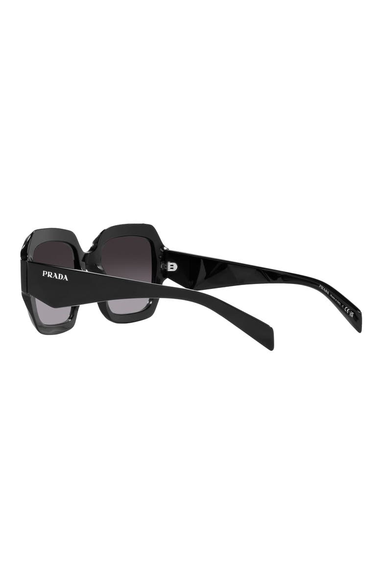 53mm Gradient Pillow Sunglasses, Alternate, color, BLACK