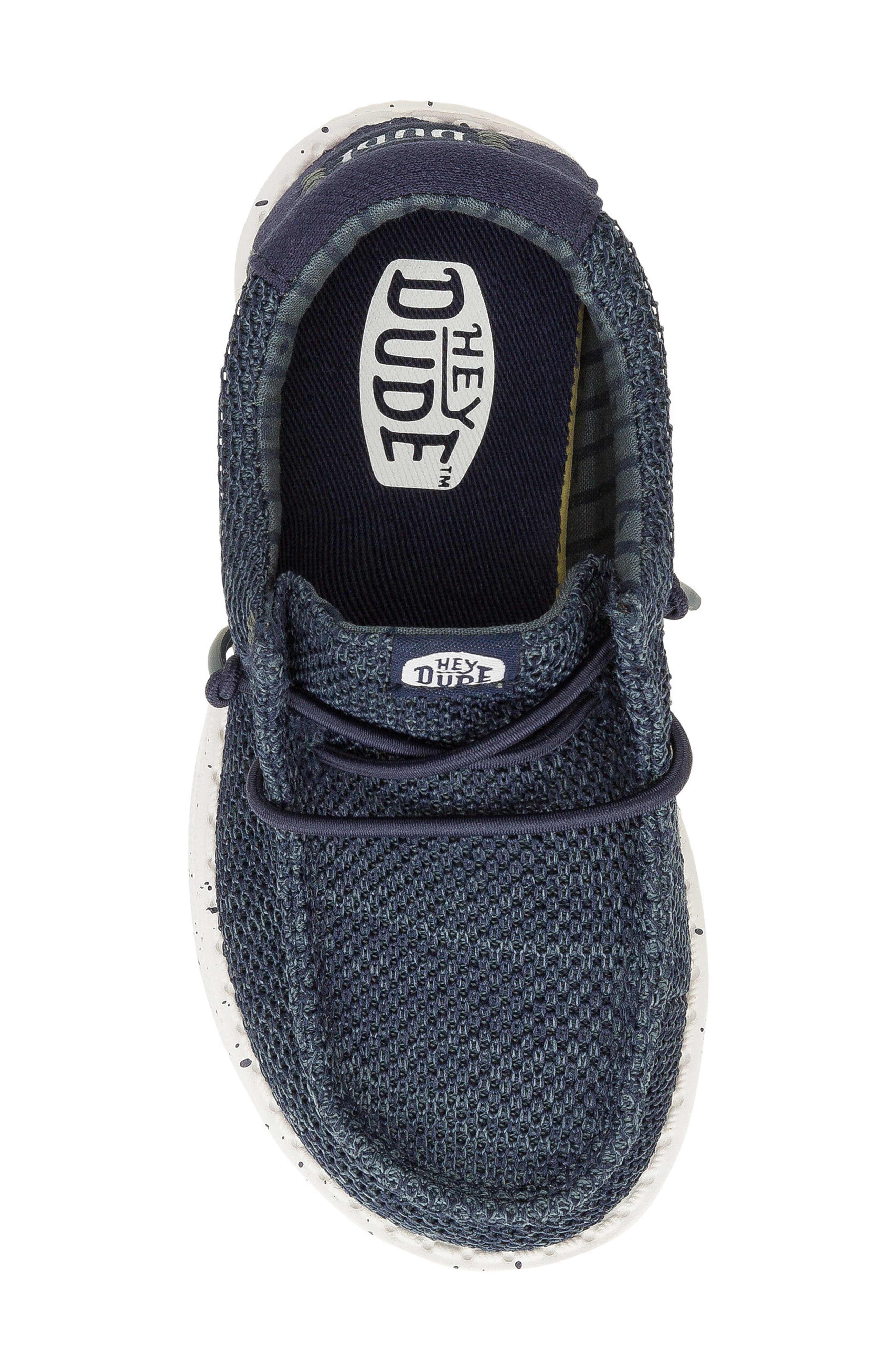 Hey Dude Kids' Wally Stretch Sox Slip-On, Alternate, color, Navy