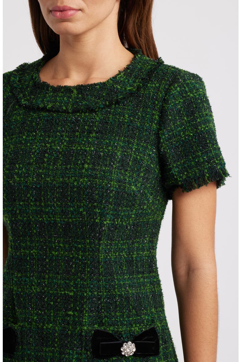 Metallic Tweed Dress, Alternate, color, HUNTER