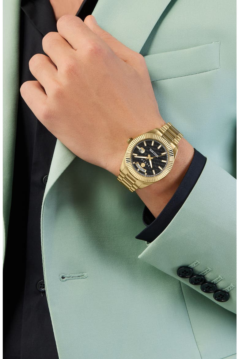 Date Superlative Bracelet Watch, 42mm, Alternate, color, IP YELLOW GOLD