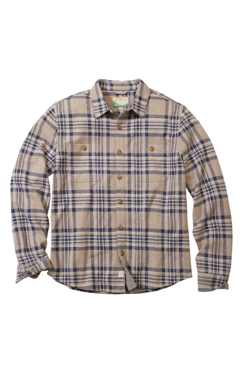 Marine Layer Pacifica Plaid Stretch Overshirt, Alternate, color, Taupe Plaid