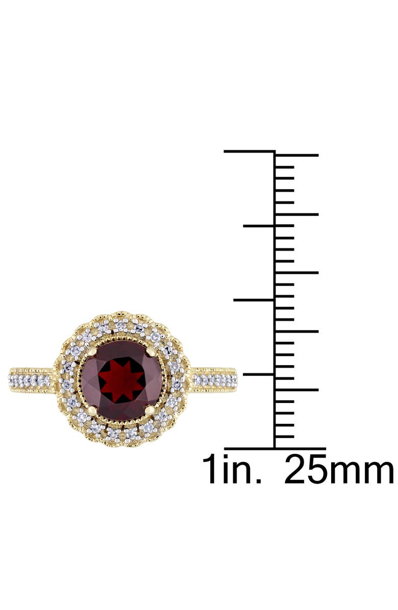 Julianna B. Gemstone & Diamond Halo Ring Yellow-Plated, Alternate, color, Garnet