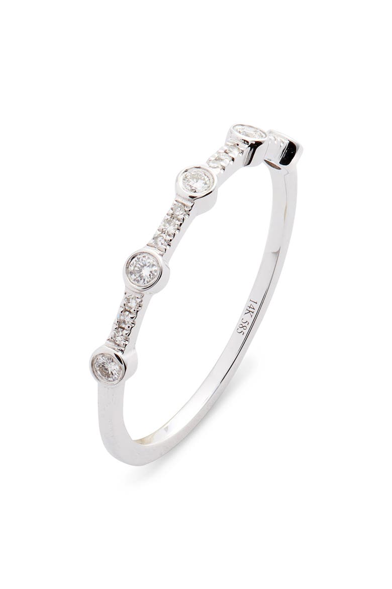 5-Bezel Diamond Stack Ring, Main, color, WHITE GOLD/ DIAMOND
