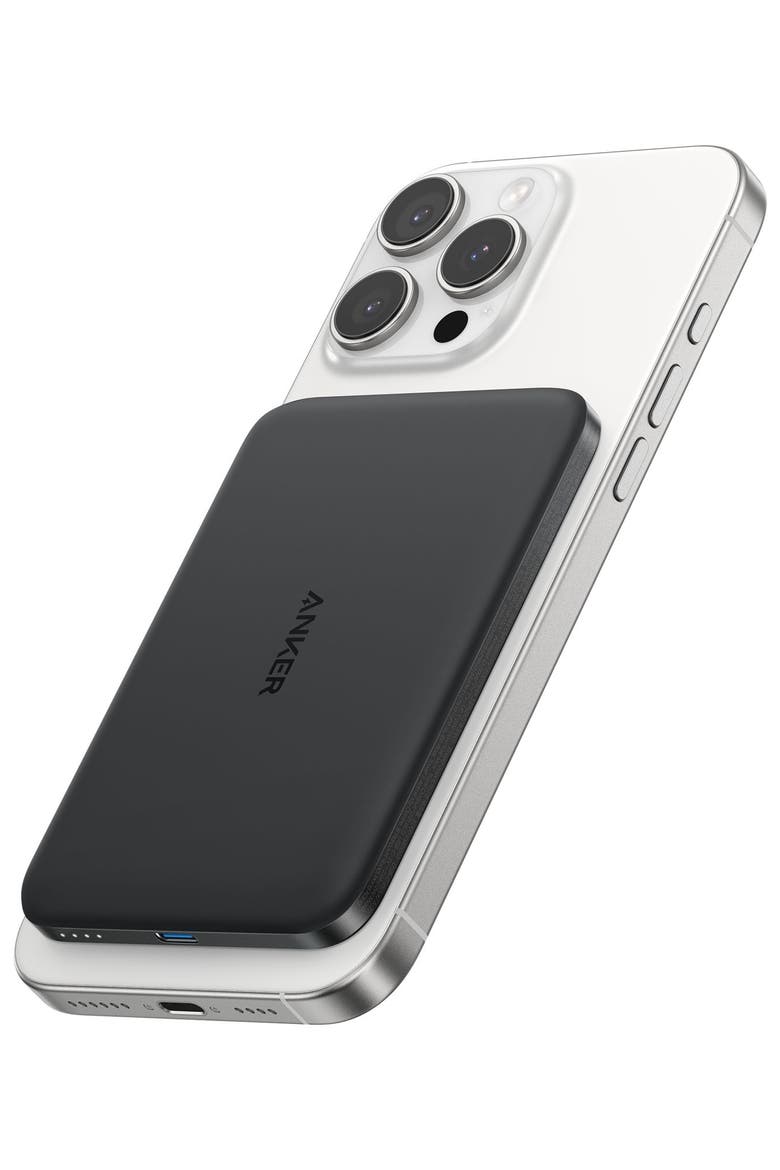 Nano Slim Magnetic Wireless Power Bank 5,000 mAh, Alternate, color, Black