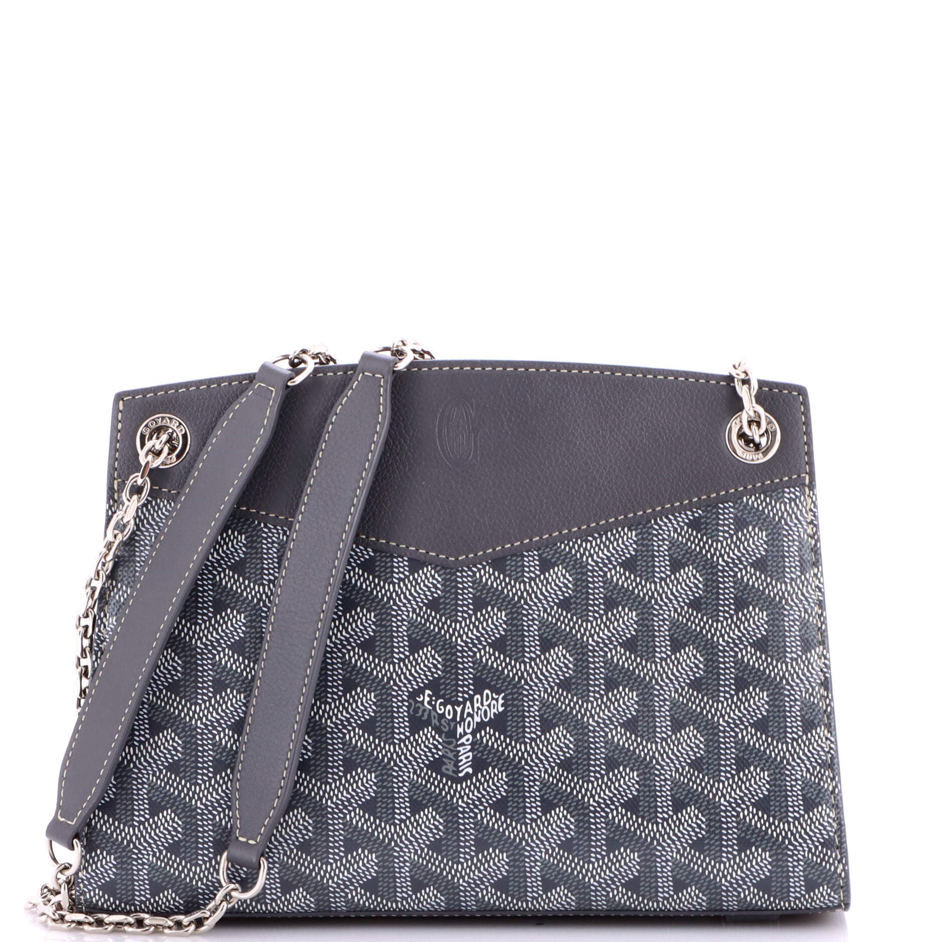 Pre-Owned Goyard Structured Rouette Chain Shoulder Bag Coated Canvas Mini, Main, color, Gray