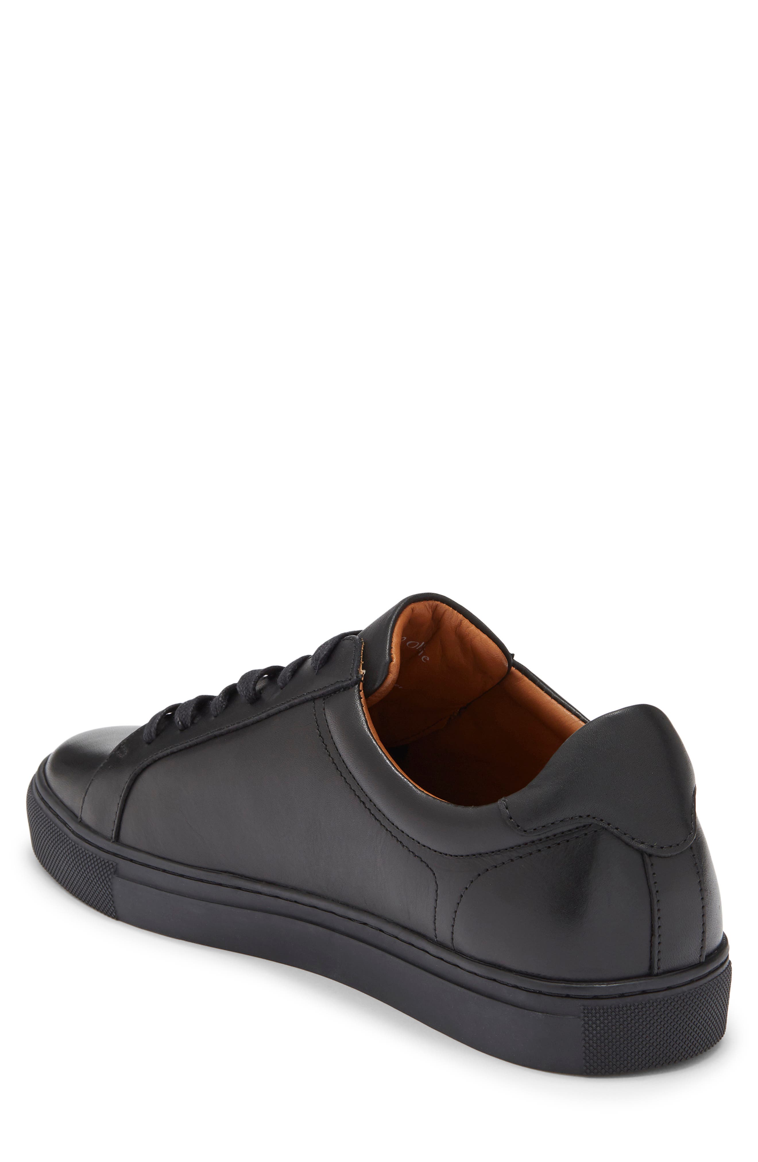 Leather Sneaker, Alternate, color, TRIPLE BLACK
