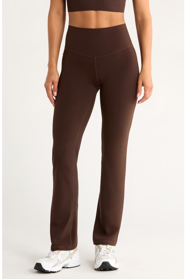 Studio Luxe Bootcut Leggings, Main, color, BROWN MOLE