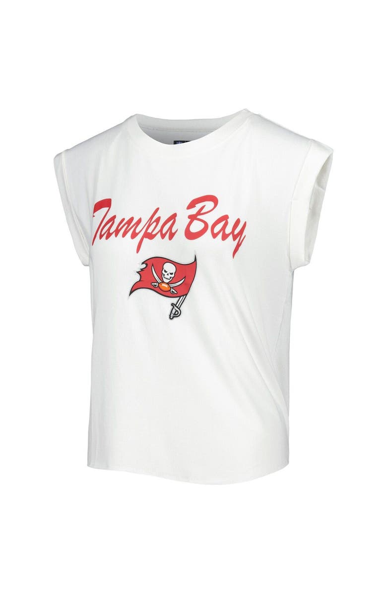 CONCEPTS SPORT Women's Concepts Sport White/Cream Tampa Bay Buccaneers Montana Knit T-Shirt & Shorts Sleep Set, Alternate, color, White